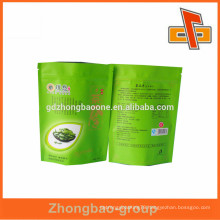 china provider Stand up green color printed kraft paper bag with ziplock for melon seed